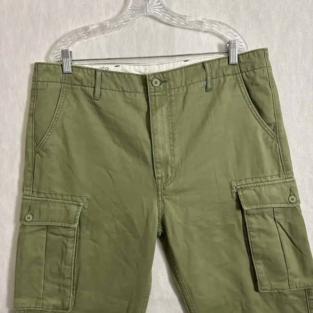 Levi's Men's Size 38x32 Green Straight Leg Y2K Cargo Pants